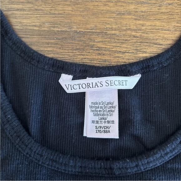 Victoria Secret Women Top Small Black Cropped Ribbed Racerback Tank Bralette - Picture 6 of 10